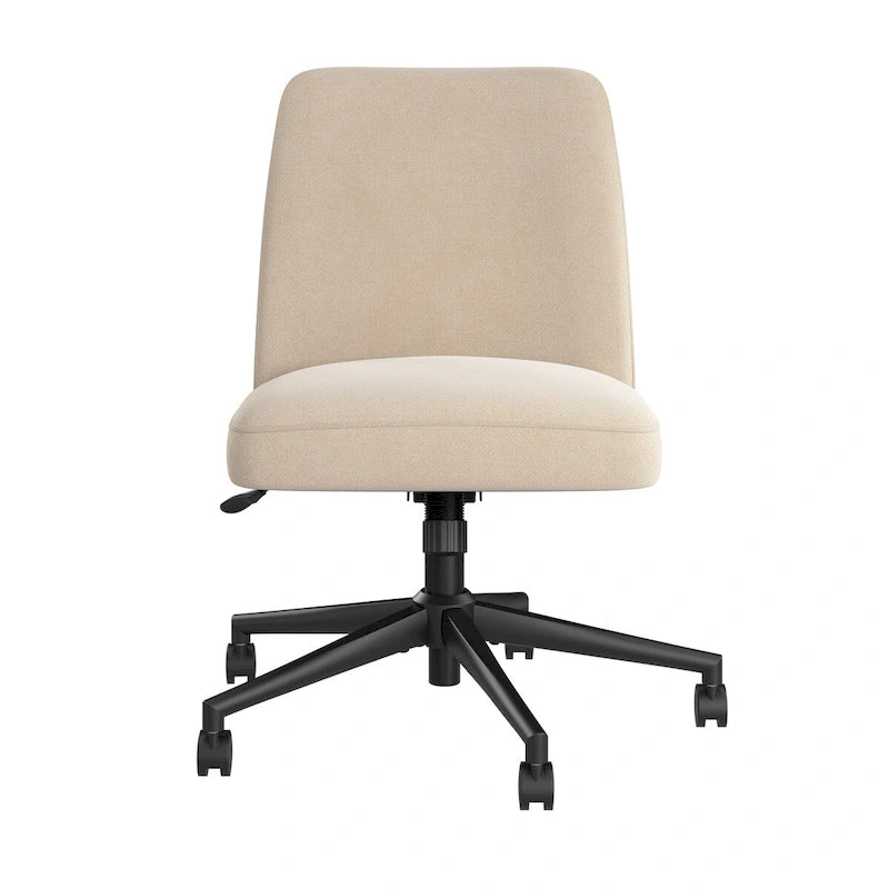 Chaise de bureau sans accoudoirs à roulettes, dossier mi-haut