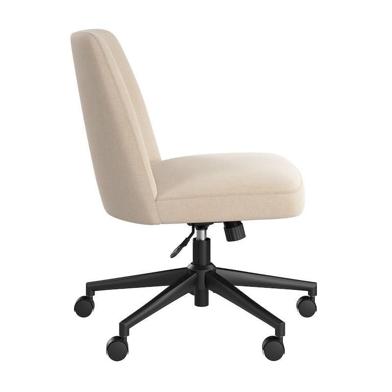 Chaise de bureau sans accoudoirs à roulettes, dossier mi-haut