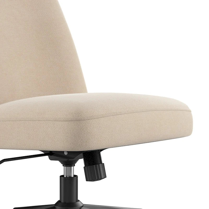 Chaise de bureau sans accoudoirs à roulettes, dossier mi-haut