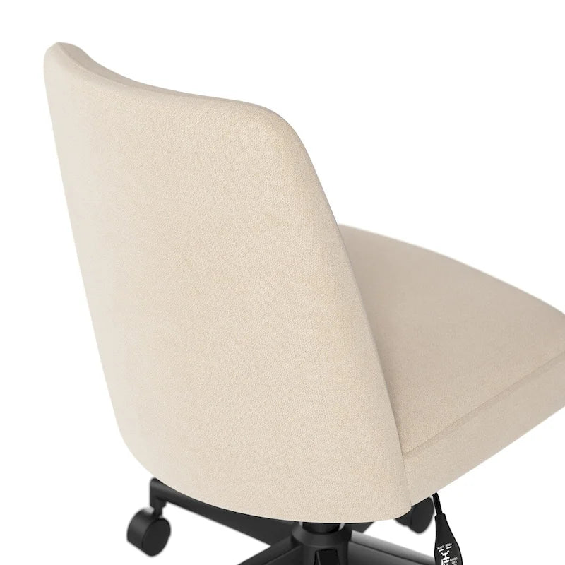 Chaise de bureau sans accoudoirs à roulettes, dossier mi-haut
