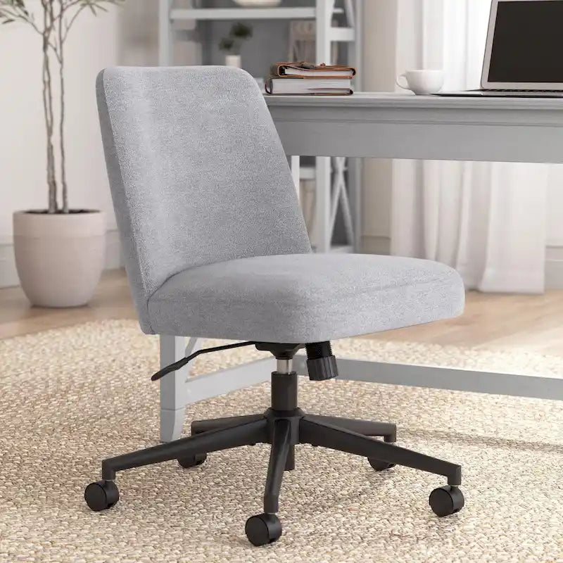 Chaise de bureau sans accoudoirs à roulettes, dossier mi-haut