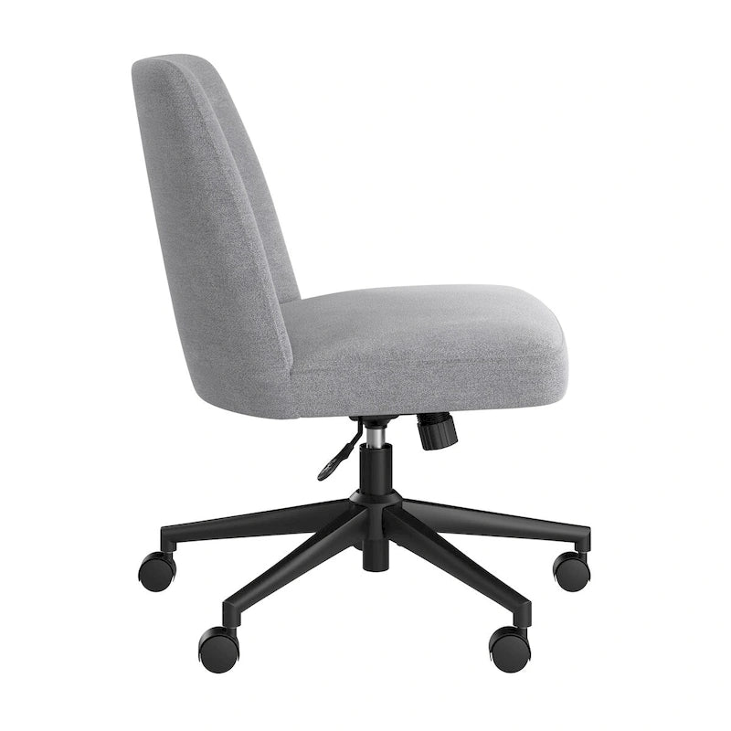 Chaise de bureau sans accoudoirs à roulettes, dossier mi-haut